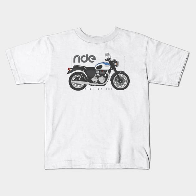 Ride 100 white blue Kids T-Shirt by NighOnJoy